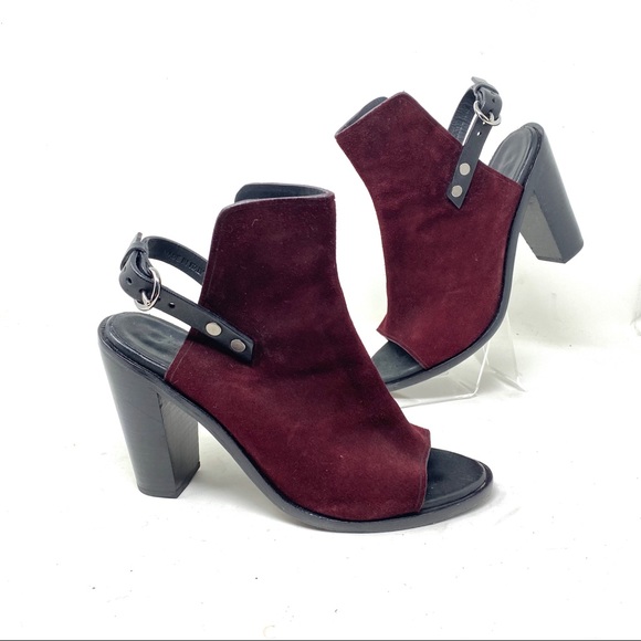 rag & bone Shoes - Rag & Bone Wyatt Suede Open-Toe Back-Strap Booties
